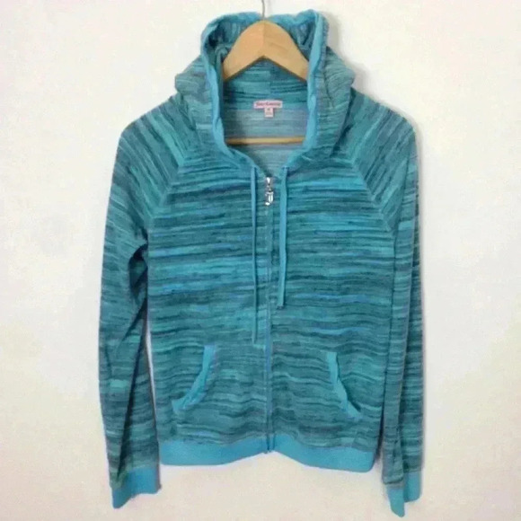 Juicy Couture M Women Stripes Zip Hoodie Jacket - Picture 2 of 6